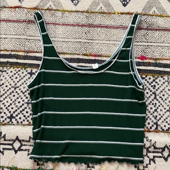 PacSun Tops - LIKE NEW Pacsun Green Striped Crop Top